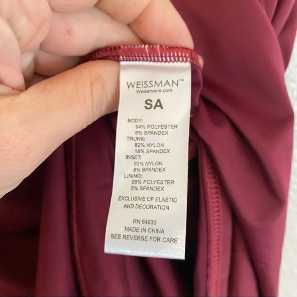 Weissman Balera Dance costume burgundy red Point D'Esprit Day Dress D11099 SA